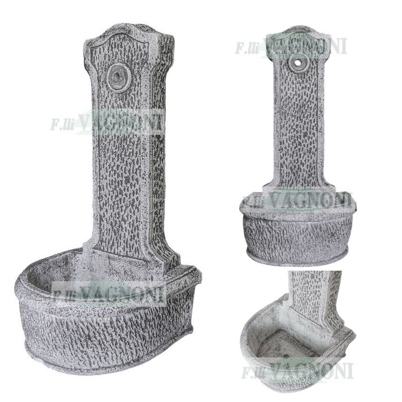 FONTANA A COLONNA IN CEMENTO RUSTICA GRIGIO CM. 100